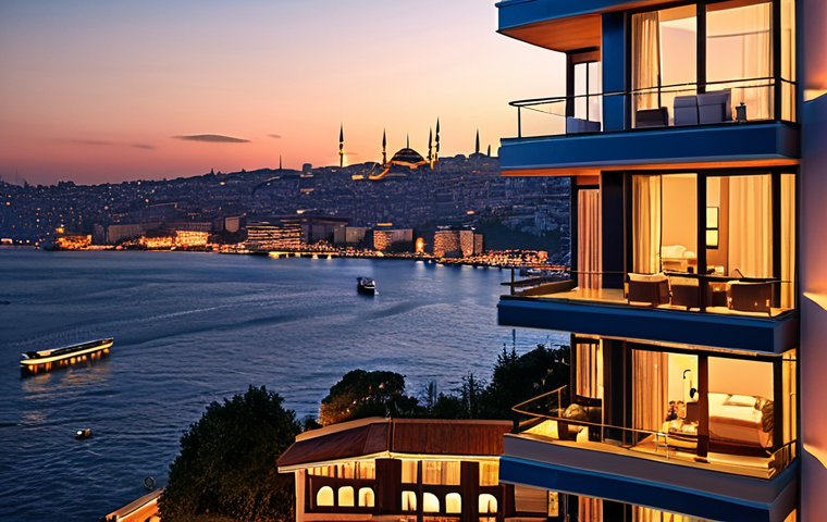 **
"Modern Istanbul apartment complex at sunset, overlooking the Bosphorus. Balconies, contemporary architecture, vibrant city lights reflecting on the water. Focus on luxury and aspirational living."
**
